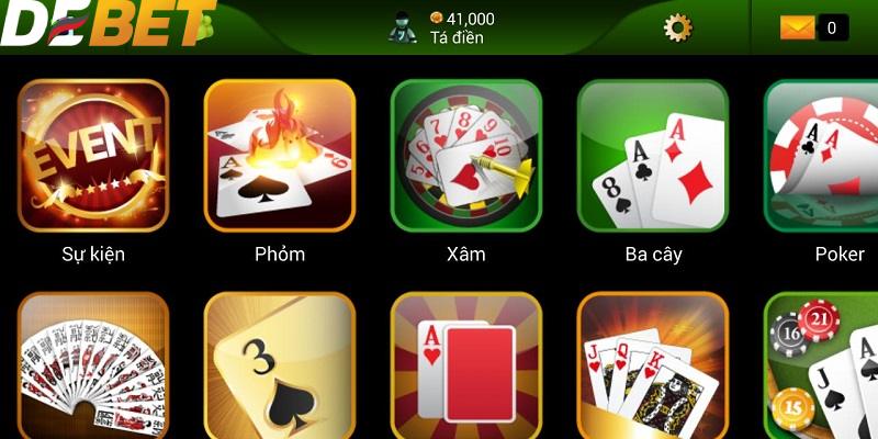 Game bài nhà Debet đa dạng nhiều loại